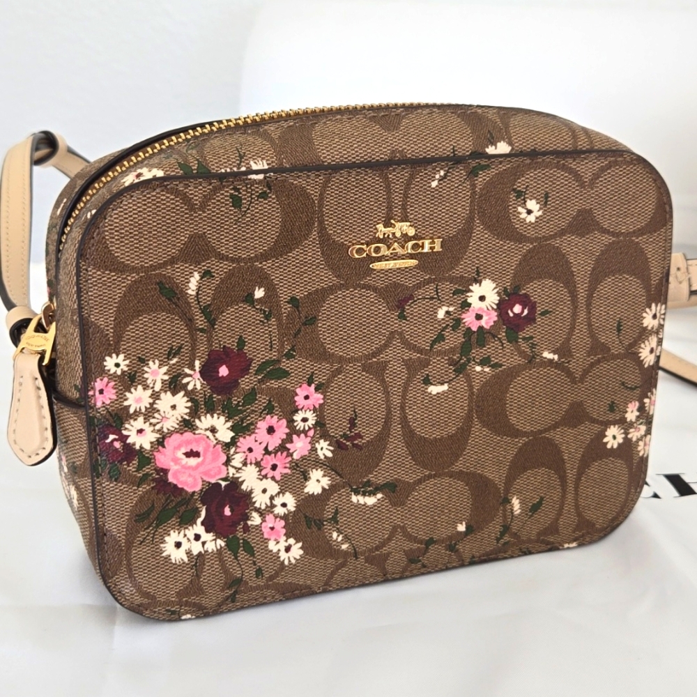 Coach Brown Floral Crossbody Bag
